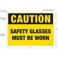 Caution Safety Glasses Must Be Worn